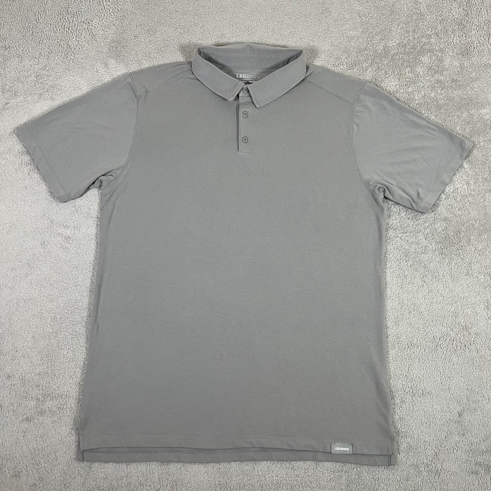 Legends Aviation Polo Shirt Men XL Gray Stretch Performance Casual Lyocell Blend